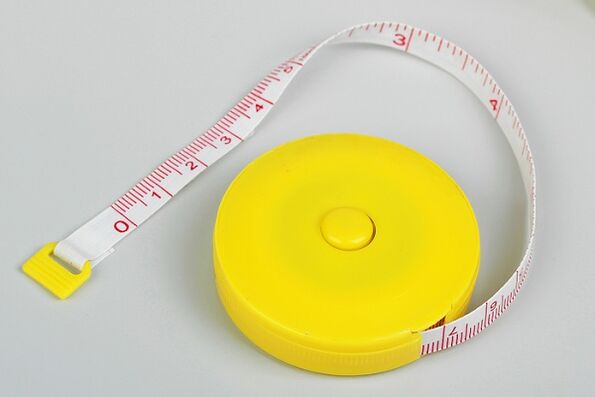 Tape measure for the length of the penis