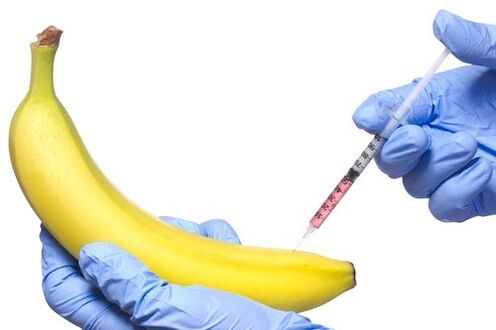 injectable penis enlargement using the example of a banana