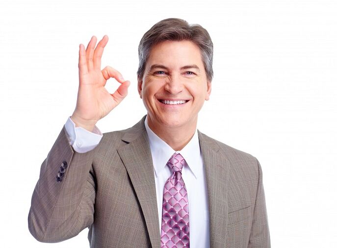 Satisfied man who increases the penis